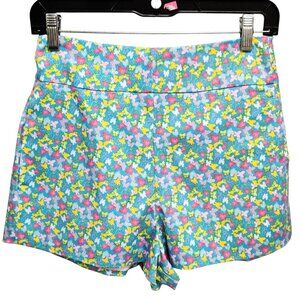 $188 NEW Never A Wallflower Twill Shorts 90s Y2K Style Colorful Butterfly XS